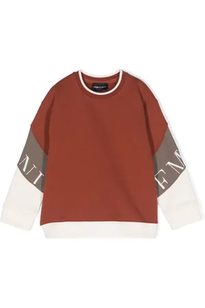 Emporio Armani Logo-embroidered colour-block sweatshirt