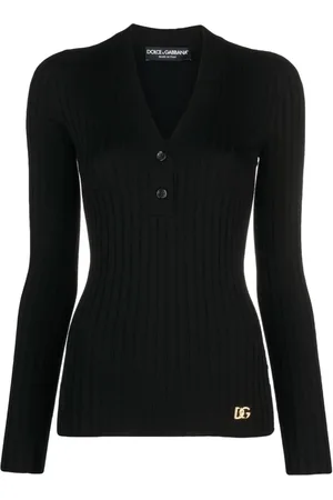 Dolce & Gabbana Logo-plaque wool-blend top