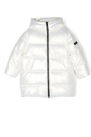 MONNALISA Logo-patch zip-up padded coat