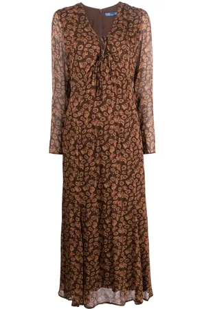 The collection of brown maxi dresses for women | FASHIOLA.in