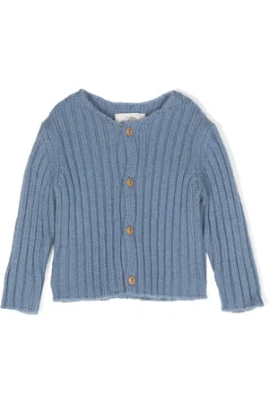 TEDDY & MINOU Ribbed-knit round-neck cardigan