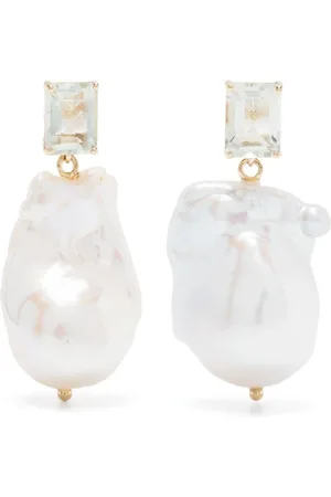 Mateo 14kt yellow amethyst and baroque pearl drop earrings