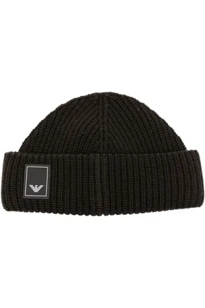 Emporio Armani Logo-patch virgin-wool beanie