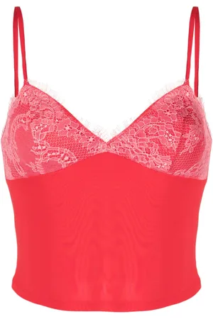 FLEUR DU MAL Floral-lace camisole top