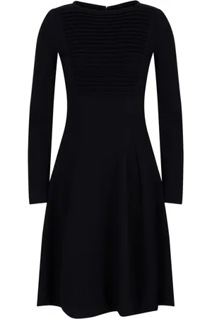 Emporio Armani Ribbed-bib long-sleeved dress