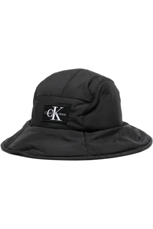 Calvin Klein Men's Embroidered Monogram Logo Twill Bucket Hat - Black