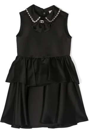 Twin-Set Crystal-embellished bow-detail sleeveless dress