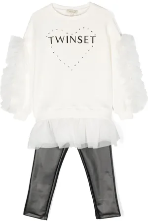 Twin-Set Logo-print ruffled sweatshirt legging set
