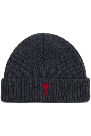 Ami Logo-embroidered ribbed-knit beanie