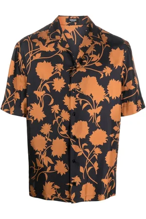VERSACE Floral-print silk shirt