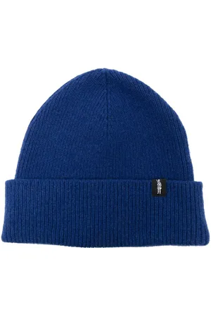 MACKINTOSH Logo-patch ribbed cashmere beanie