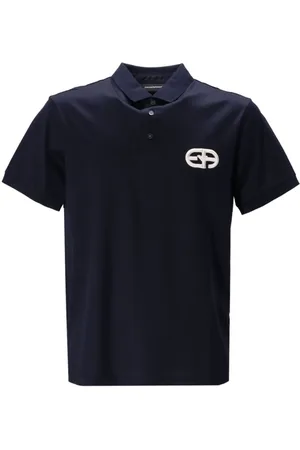 Emporio Armani Logo-patch button-fastening polo shirt