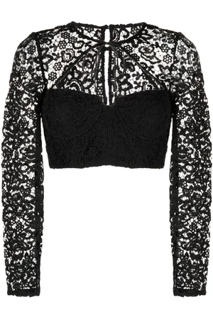 Self-Portrait Corded-lace crop top