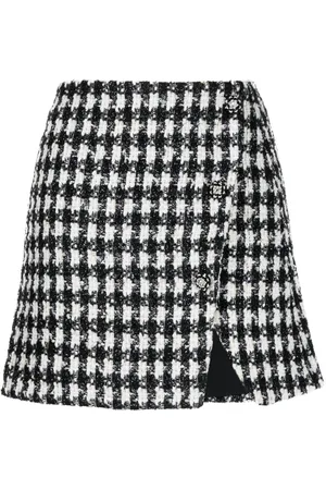 Self-Portrait Houndstooth boucl?? skirt