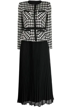 Self-Portrait Bouclé chiffon midi dress