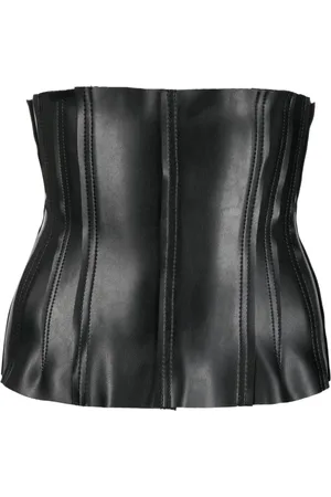Norma Kamali Grace patent-finish corset