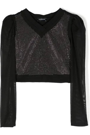 MONNALISA Bead-embellished V-neck top