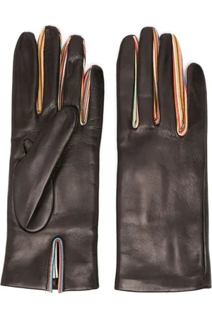 Paul Smith Stripe-detail leather gloves