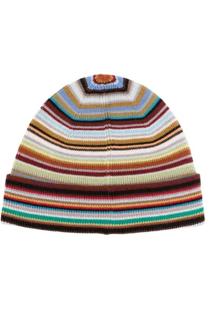 Paul Smith Patterned intarsia-knit virgin-wool beanie