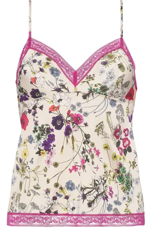 ERES Floral-print spaghetti-strap top