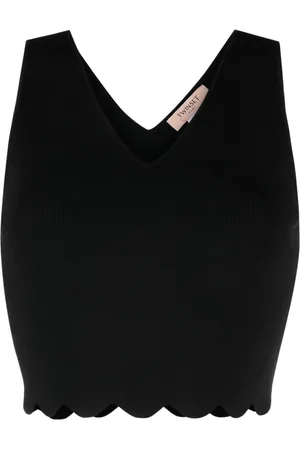 Twin-Set Cropped V-neck sleeveless top