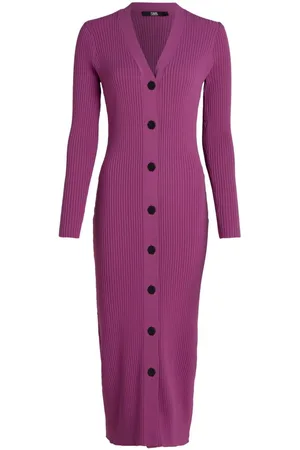 Karl Lagerfeld Button-up ribbed maxi dress