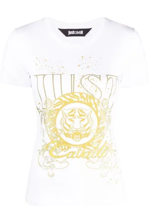 Roberto Cavalli Tiger Head-motif cotton T-shirt