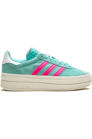 adidas Gazelle "Flash Aqua / Lucid Pink" platform sneakers