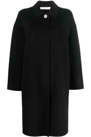 Serafini Rhinestone-button single-breasted coat