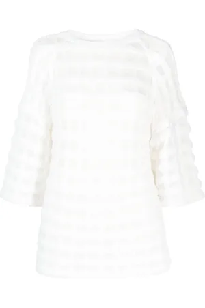 GENNY Fleece-texture wool knitted top