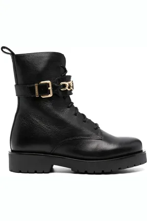 Twin-Set Chain-link leather ankle boots