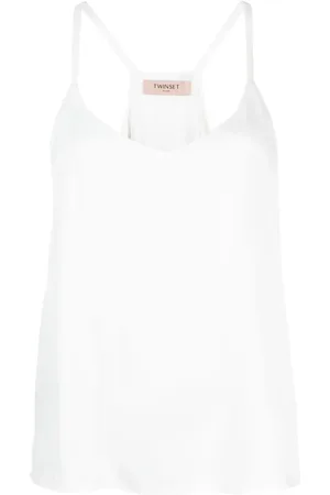 Twin-Set Satin-finish V-neck tank top