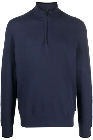 Michael Kors Half-zip textured cotton jumper