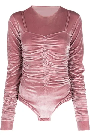 Ioana Ciolacu Velvet-effect gathered-detail body
