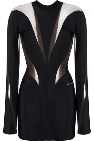 MUGLER Illusion panelled minidress