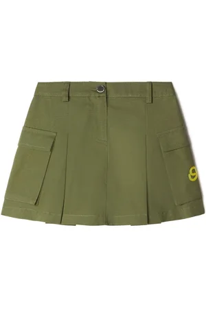 OFF-WHITE Embroidered-logo pleated cargo skirt