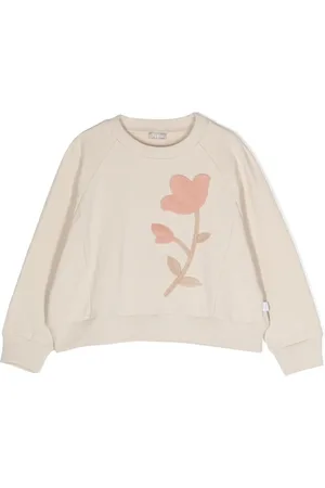 Il gufo Floral-appliqué cotton sweatshirt