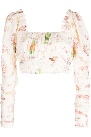 We Are Kindred Jeanne mutton-sleeve crop top