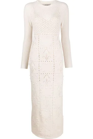 Twin-Set Treeblend yarn fitted maxi dress