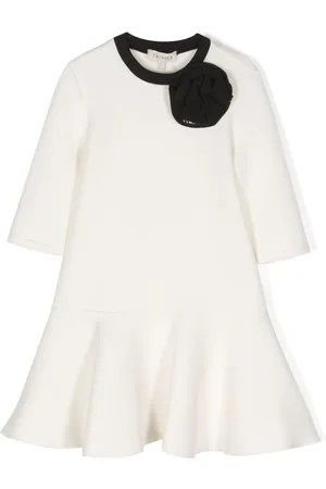Twin-Set Floral-appliqué round-neck dress