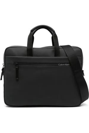 Calvin Klein Elevated monogram-print Laptop Bag - Black