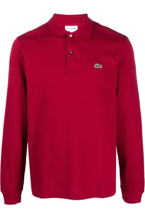 Lacoste Logo-patch long-sleeve cotton polo shirt