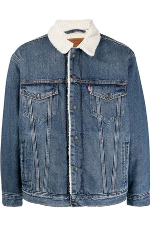Levi's Vintage Fit Faux Shearling Lined Denim Trucker Jacket In Blue |  ModeSens