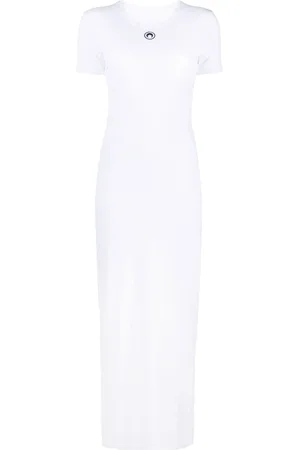 Marine Serre Crescent moon-logo midi dress