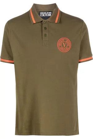 VERSACE Logo-embroidered polo shirt