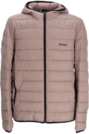 BOSS - Monogram-jacquard water-repellent padded jacket with hood