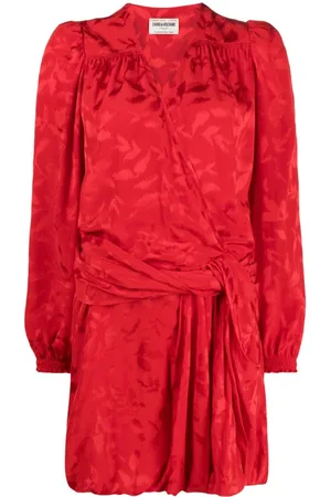 Zadig & Voltaire Floral-jacquard wrap minidress
