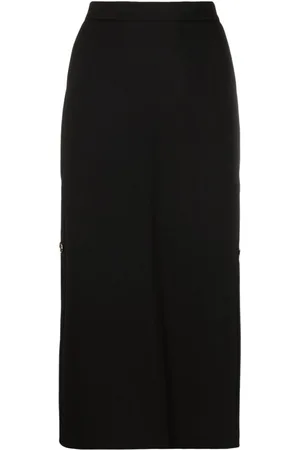 Pinko Logo-engraved button high-waisted skirt