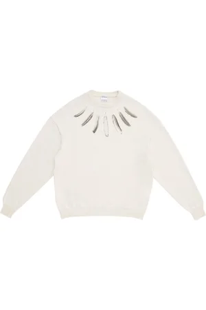 MARCELO BURLON Feather-print crew-neck jumper