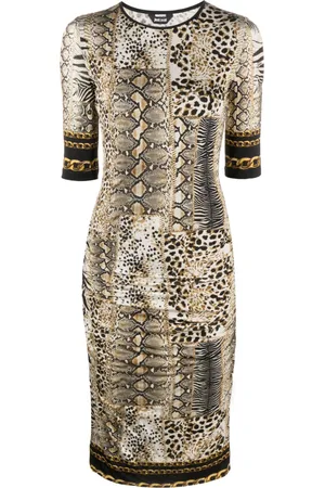 Roberto Cavalli Animal-print cut-out dress